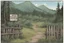 Placeholder: lookout, fence, mountain, forest, overgrown, post-apocalyptic, comic book, camp site signs