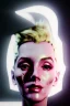 Placeholder: Ultra Realistic image, portrait, blonde woman, sweet Marylin Monroe face, perfect iris, glow eyes, glow makeup. Cyberpunk style, latex coat, fog, rain, soft color, highly detailed, unreal engine 5, ray tracing, RTX, lumen lighting, ultra detail, volumetric lighting, 3d, finely drawn, high definition, high resolution.