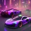 Placeholder: a reflection of a Mclaren 675LT in a purple neon lit cyberpunk 2077 city