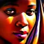 Placeholder: Drawing of 'woman from Mursi tribe',sweet stare,painting by Earl Norem, simon Bisley,frazetta,西嘛哒, evan lee, Vallejo,kelly,Paul Gauguin oil on canvas, cinematic composition, extreme detail,fit full head inside picture,8k