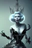 Placeholder: Mae West as evil queen in black leather, leather, busty, cleavage, angry, stern look. character design by cory loftis, fenghua zhong, ryohei hase, ismail inceoglu and ruan jia. unreal engine 5, artistic lighting, highly detailed, photorealistic, fantasy