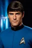 Placeholder: absolutereality_v181.safetensors [3d9d4d2b] - outer space, 30 year old man, Henry Cavill/Leonard Nimoy as Commander Spock, short, dark brown hair the bangs combed straight down over the forehead, blue eyes, thin, dark, extremely slanted eyebrows, thin face with a strong jawline, bright eyes, wearing a Star Trek Starfleed blue Science Officers Uniform, background is outer space, oil paint on canvas, in the style of Patrick J. Jones, Boris Vallejo, Frank Frazetta, Julie bell, Caravaggio, Rembrandt