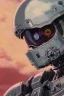 Placeholder: a beautiful full frame portrait digital painting of futuristic gaspunk robot, wide angle view, close-up, macro lens, centered camera, titanium accents, intricate details, small minutiae, tiny features, particulars, colorful, 8k, least ambient occlusion, volumetric lighting, volumetric clouds