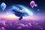 Placeholder: cosmos, ufo, sky blue pink,stars