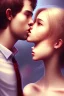 Placeholder: girl and boy, cute, beautiful, close up, kissing