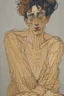 Placeholder: painting of a figure with the life-filled void of an empty existence, egon schiele masterpiece