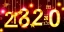 Placeholder: Happy New Year 2023 - golden numbers in holiday night 2023