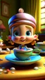 Placeholder: Unwrapping the magical tea cups, cartoon,3D