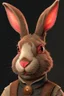 Placeholder: Portrait of a humanoid rabbit with a cigar in his mouth and scars on his face