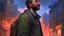 Placeholder: a man with a backpack looking up at the sky, keanu reevez in disco elysium, disco elysium character, nft portrait, official fanart, background artwork, adar darnov, profile picture 1024px, artwork in the style of guweiz, dark. no text, disco elysium style, fanart, drake in gta v