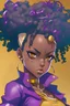 Placeholder: Black girl in jojo's bizarre aventure artstyle