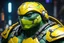 Placeholder: Cyber Michelangelo in 8k live anime artstyle, Turtles, yellow custom, TMNT them , dynamic pose, intricate details, highly detailed, high details, detailed portrait, masterpiece,ultra detailed, ultra quality