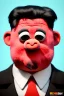 Placeholder: Waist up muppet Portrait, Kim Jong-un muppet doll, black suit, photo studio, red background, unreal engine 5, concept art, art station, god lights, ray tracing, RTX, lumen lighting, ultra detail, volumetric lighting, 3d.