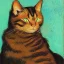 Placeholder: Portrait of a cat by Van Gogh