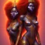 Placeholder: sango fantasy, fantasy magic, intricate, sharp focus, illustration, highly detailed, digital painting, concept art, matte, masterpiece head sexy lady body black African beauty space lady black leopard skin one head African afro sun, neon color scheme, high key lighting, volumetric light high details psychedelic background