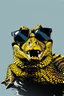 Placeholder: crocodile with sunglasses in the style of warhol