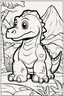 Placeholder: kids coloring page, dinosaur, cartoon style, thick lines, very low detail, no shading