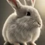 Placeholder: A beautiful portrait of a rabbit white neon color scheme, high key lighting, volumetric light high details psychedelic background