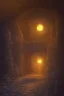 Placeholder: abstract, Moon in a dwarven mine underground, dungeon