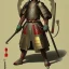 Placeholder: Ukiyo-e Style , Male Samuri in armour, full body