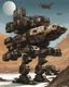Placeholder: mechwarrior madcat catapult dystopian landscape near a dropship