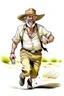 Placeholder: Bare runner drunk old cowboy in pants