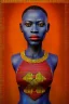 Placeholder: avenger in Kente costume portrait, cinematic, ghana colours, african pattern, engraved, high detail