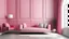 Placeholder: Living room have pink sofa and decoration minimal on two tone wall.3d rendering