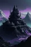 Placeholder: A purplish black fortress on a mountain in Futurism art style