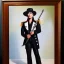 Placeholder: Full body portrait, painting, medium shot lady style of Adam Ant