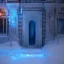 Placeholder: ethereal winter flowers, carved ice door at the end of ice steps, magical atmosphere, Beardsley, Unreal render, cinematic blue --aspect 9:16 --s 2500