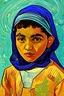 Placeholder: An Arab child in the style of Van Gogh