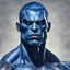 Placeholder: dnd, portrait of muscular human with blue skin