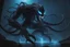 Placeholder: Huge symbiote in 8k solo leveling shadow drawing, Cthulhu model, neon blue lights, Chaos sea, intricate details, highly detailed, high details, detailed portrait, masterpiece,ultra detailed, ultra quality