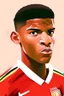 Placeholder: Marcus Rashford English football player ,cartoon 2d