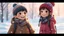 Placeholder: cute detalied 3d illustration from one boy and one girl dressed warmly in coats and hats, enjoying a day out in the snow together. They are both smiling and embracing the cold weather, winter scene, detalied, 3d anime, aesthetic design, snowy landscape, beautiful shot, stunning, cinematic