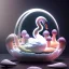 Placeholder: young swan yoga master in a glass shield mushroom, power surge , maze background , levitated lab equipment, 4k, Highly Detailed, Masterpiece, perfect eyes, Digital Illustration, Cinematic Lighting, Realistic, Sharp Focus, Centered, Beautifully Lit, Bioluminescent by Stanley Artgerm Lau