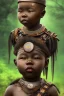 Placeholder: african baby head portrait, warrior costume, village, meditation, woods, cyberpunk, 8k quality