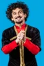 Placeholder: Einstein i n Azerbeyjan traditional costum color full ,upper body ,blury background ,closeup ,sharp focus