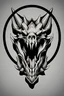 Placeholder: black and white dragon skull in a circle logo