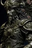 Placeholder: Mytological decadent greek deity , Hades the god of war in armour portait, adorned with greek Mytological decadent goth filigree shamanism dark dekadent goth deity floral, greek style Headress armour wearing mytological greek decadent god of war costume organic bio spinal ribbed detail of greek floral brocade background filigree moonlight extremely detailed hyperrealistic portrait