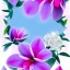 Placeholder: a magical crystal flower lys bougainvillier, magnolias pink,blue lake,sun,white swanns,pink vertical, blue lake,sharp, vines, candlelit, endor, ornate, elegant, highly detailed, artstation, concept art, smooth, sharp focus, illustration, 8k, splash art, wallpaper, key visual