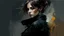 Placeholder: russian woman 26yo with short brown hair, wearing a black shirt with long sleeves and tactical pants :: dark mysterious esoteric atmosphere :: digital matt painting with rough paint strokes by Jeremy Mann Carne Griffiths Leonid Afremov, black canvas
