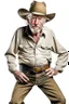 Placeholder: Bare drunk old cowboy in pants