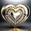 Placeholder: a clony of golden and silver around diamond heart sighn rotating