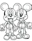 Placeholder: outline art for Mickey Mouse Mickey And Minnie coloring page, Japanese manga style, cartoon style, cute face, white background sketch style, full body is a must, only use outline, clean line art, no shadow, bold outline