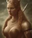 Placeholder: Viking style, 8K, a Highly detailed portrait of a submissive woman in a chain,