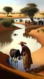 Placeholder: Africa, farming, river and desert, farmers