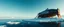 Placeholder: airbrush rendering, close up lobster space ship on small frozen island in lake, pinhole cam
