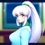 Placeholder: Clear focus, 8k, Elf, 80s style, White hair, ponytail, hair in between the eyes, up close,